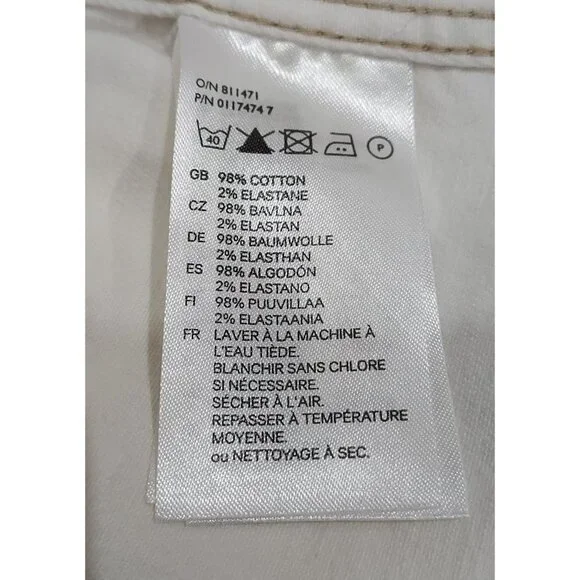 Divided by H&M Sz 4 Cotton Stretch White Snap Down Pearlizzed Western - Picture 9 of 10